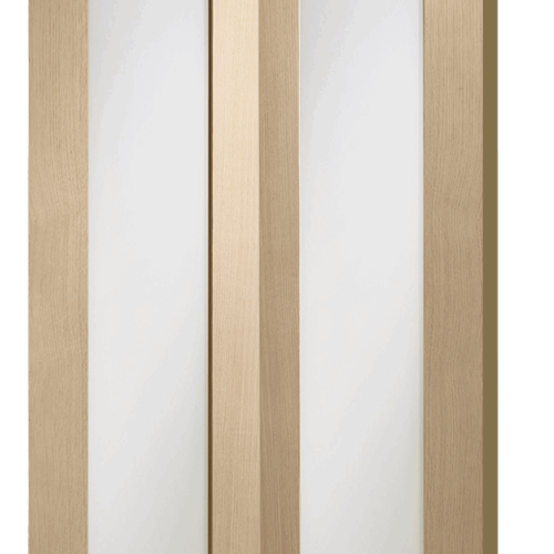 Internal Oak Pattern 10 Bi-Fold with Clear Glass