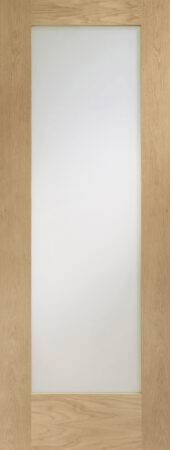 Internal Oak Pattern 10 with Clear Glass Fire Door Stained in Clear Lacquer