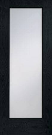 Internal Oak Pattern 10 with Clear Glass Fire Door Stained in Americano
