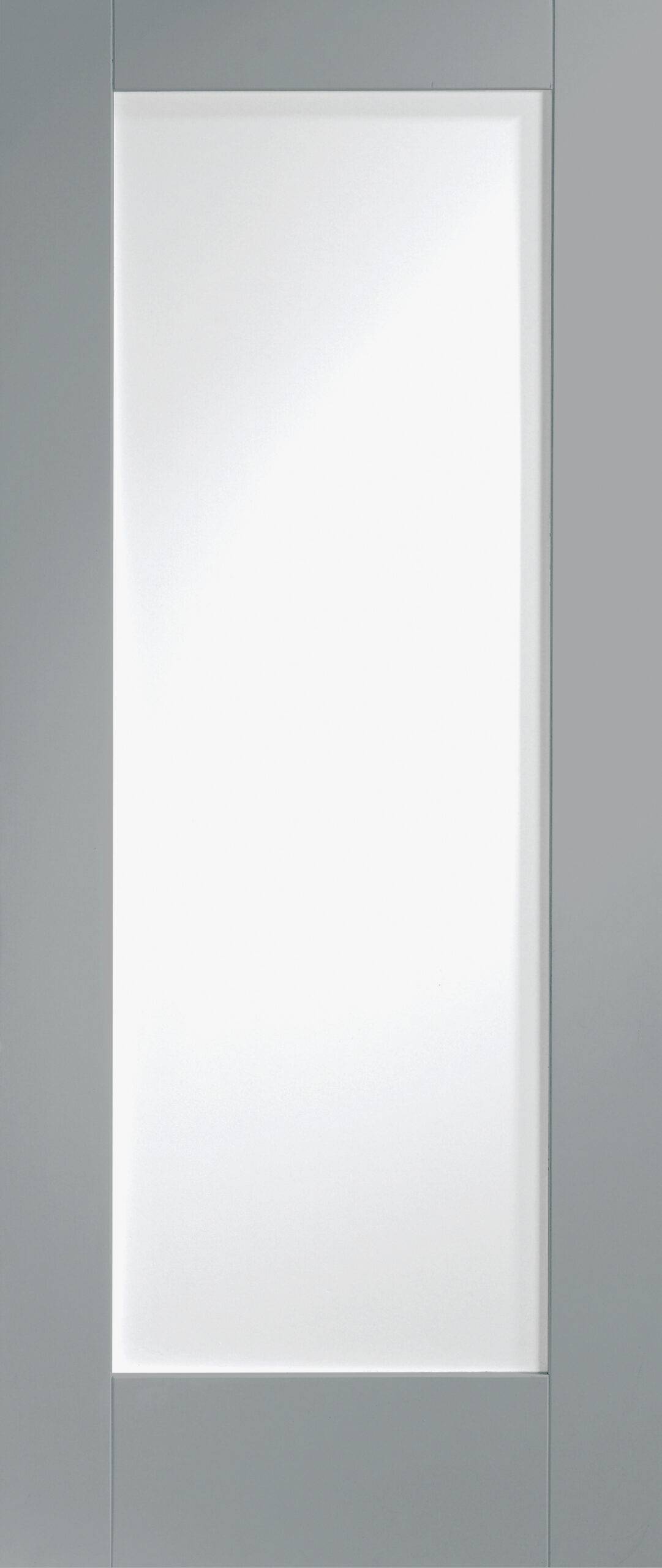 Internal White Primed Pattern 10 Fire Door with Clear Glass – 1981 x 838 x 44 mm, Storm