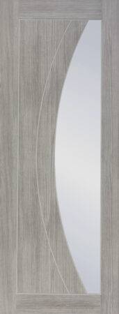 Internal Laminate White Grey Salerno with Clear Glass
