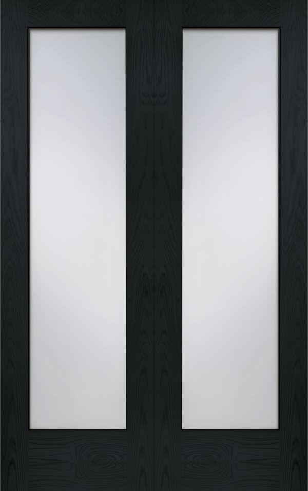 Internal Oak Pattern 10 Door Pair with Clear Glass - Image 10