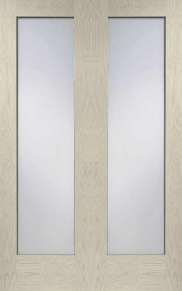 Internal Oak Pattern 10 Door Pair with Clear Glass - Image 8