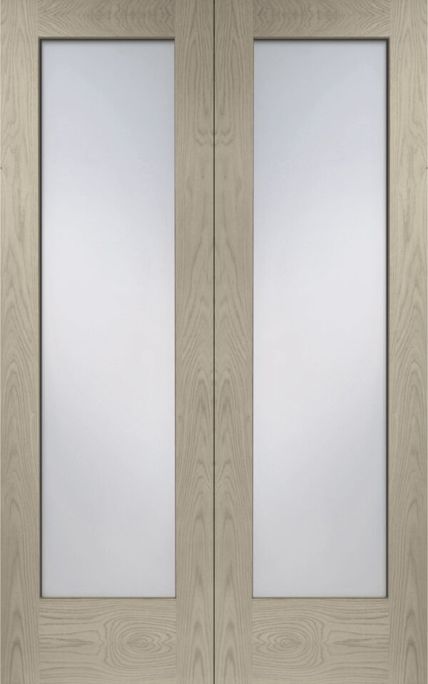 Internal Oak Pattern 10 Door Pair with Clear Glass - Image 7