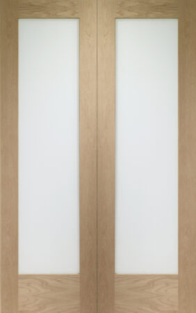 Internal Oak Pattern 10 Door Pair with Clear Glass