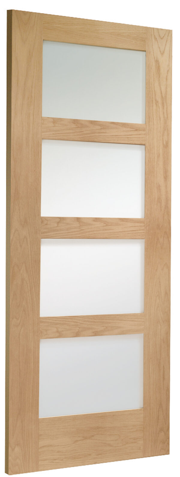 Internal Oak Shaker 4 Panel Door with Clear Glass - Image 2