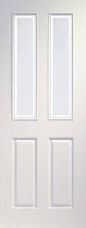 Internal White Moulded Victorian Door with Forbes Glass