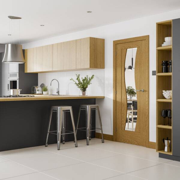 Internal Oak Pre-Finished Florence Door with Clear Glass - Image 3