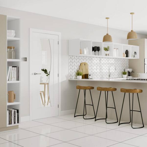 Pre-Finished Internal White Florence Door with Clear Glass - Image 3