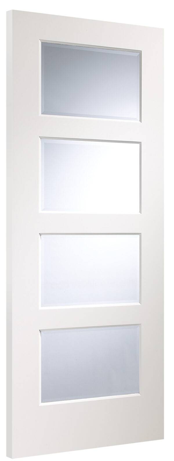 Pre-Finished Internal White Severo Door with Clear Bevelled Glass - Image 2