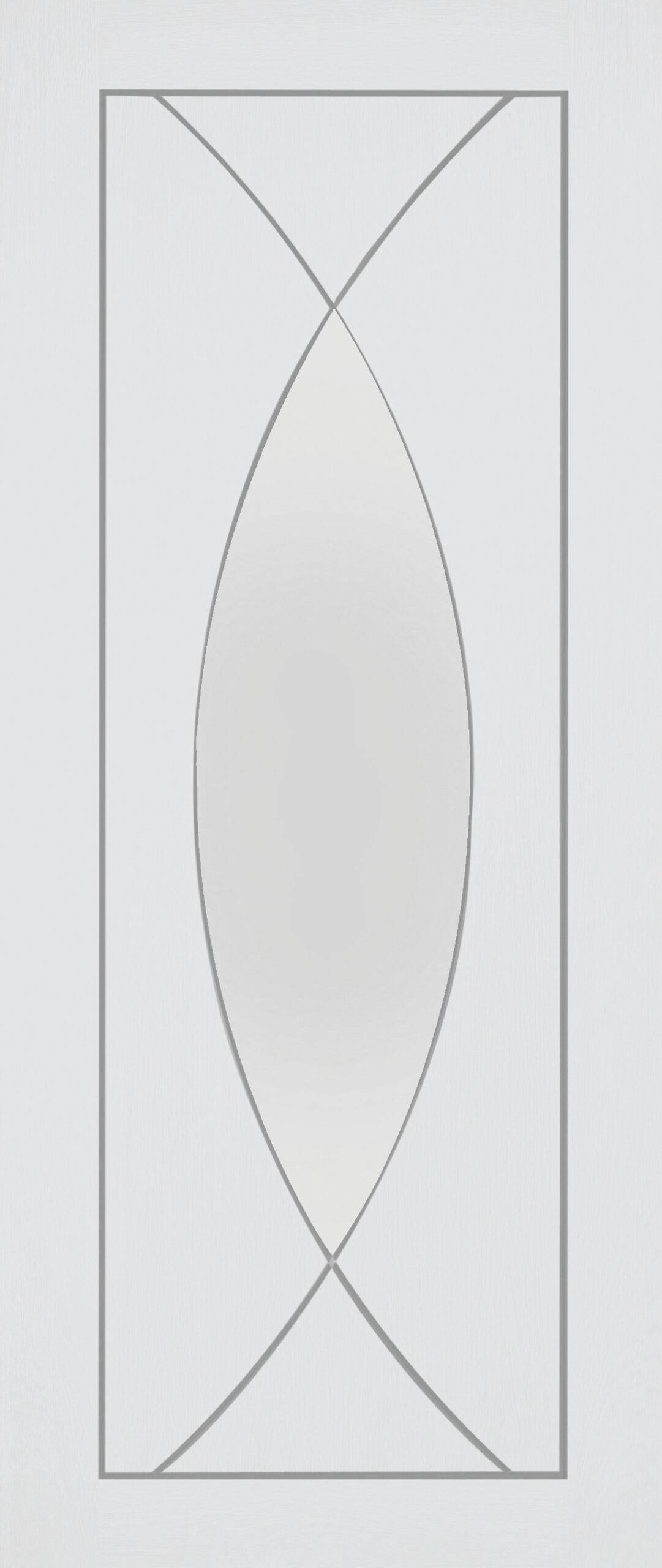 Internal White Primed Pesaro with Clear Glass – White Primed, 2040 x 726 x 40 mm