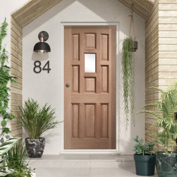 Dowelled Single Glazed York Door with Obscure Glass - Image 3