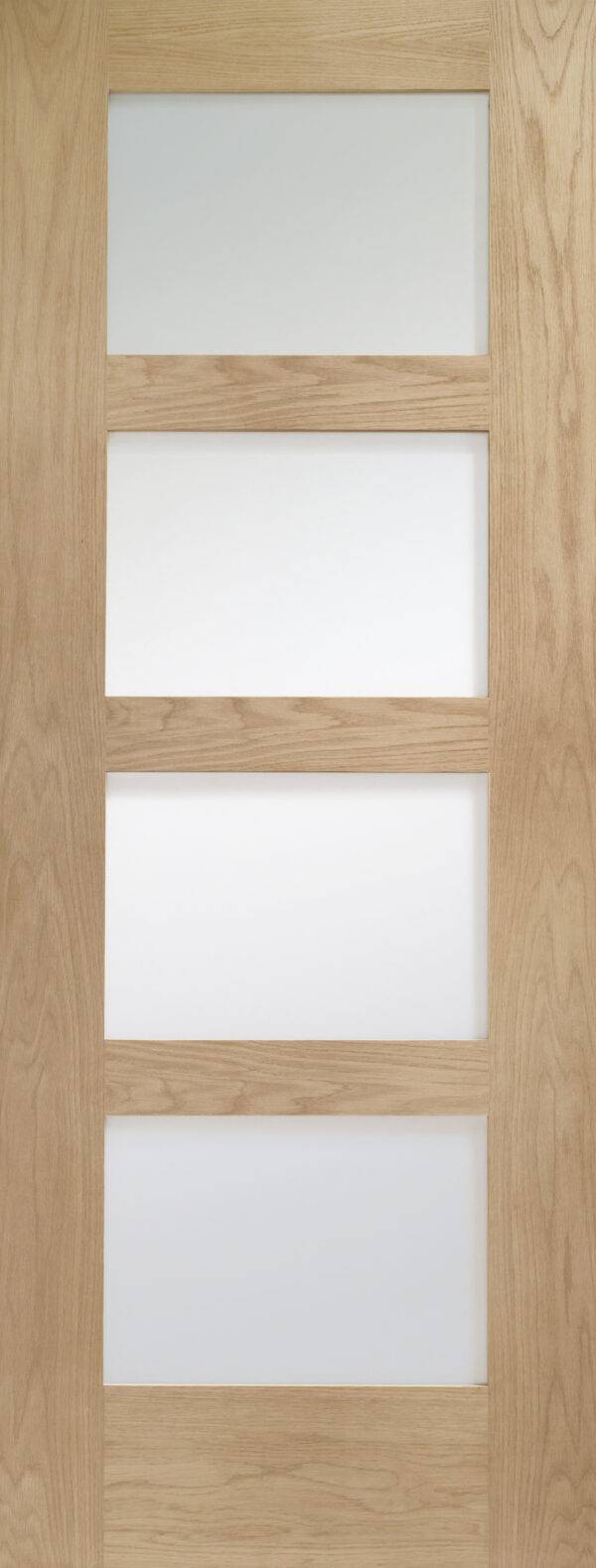 Internal Oak Shaker 4 Panel Door with Clear Glass - Image 22