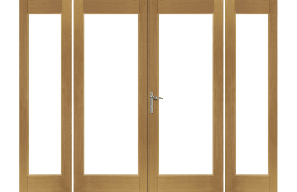 La Porte French Door in Pre-Finished External Oak Includes Sidelight Frame (Chrome Hardware) - Image 4