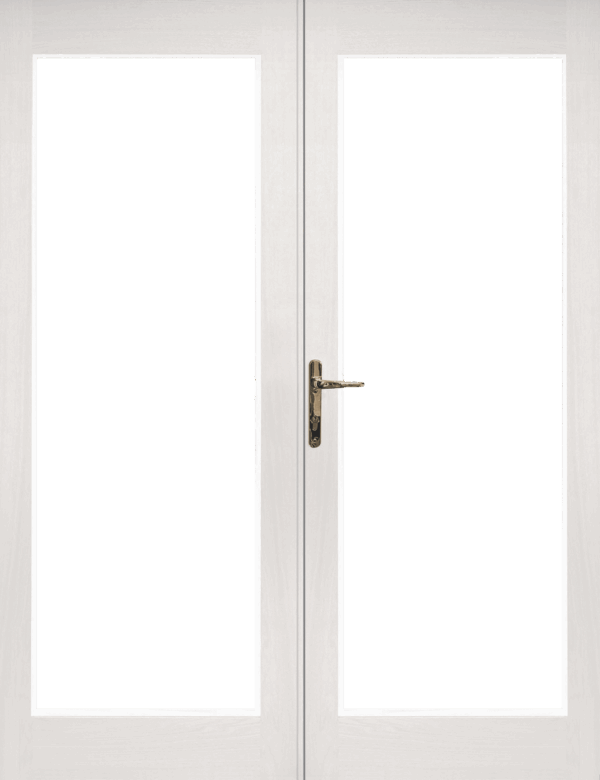 La Porte French Door in Pre-Finished External White (Brass Hardware)