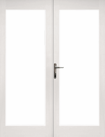 La Porte French Door in Pre-Finished External White (Chrome Hardware)