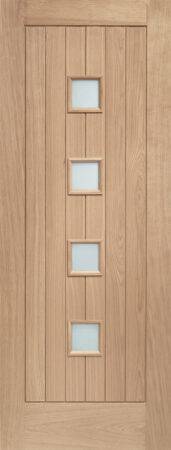 External Oak Double Glazed Siena Door with Obscure Glass