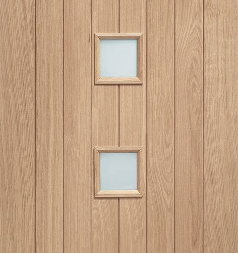 External Oak Double Glazed Siena Door with Obscure Glass