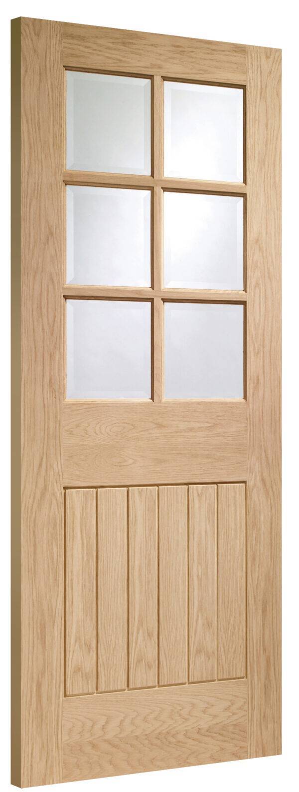 Internal Oak Suffolk 6 Light With Clear Bevelled Glass - Image 2