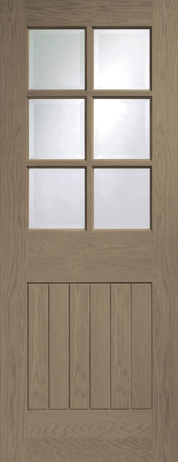 Internal Oak Suffolk 6 Light With Clear Bevelled Glass - Image 17