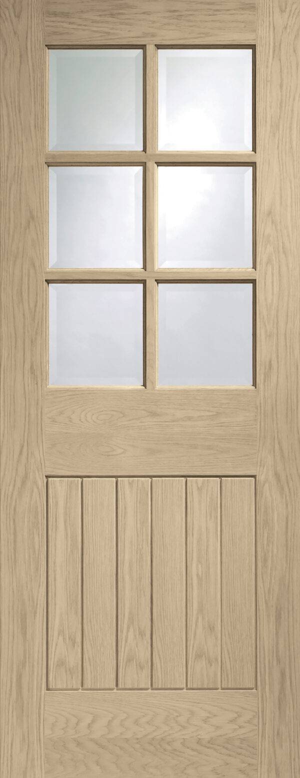 Internal Oak Suffolk 6 Light With Clear Bevelled Glass - Image 18
