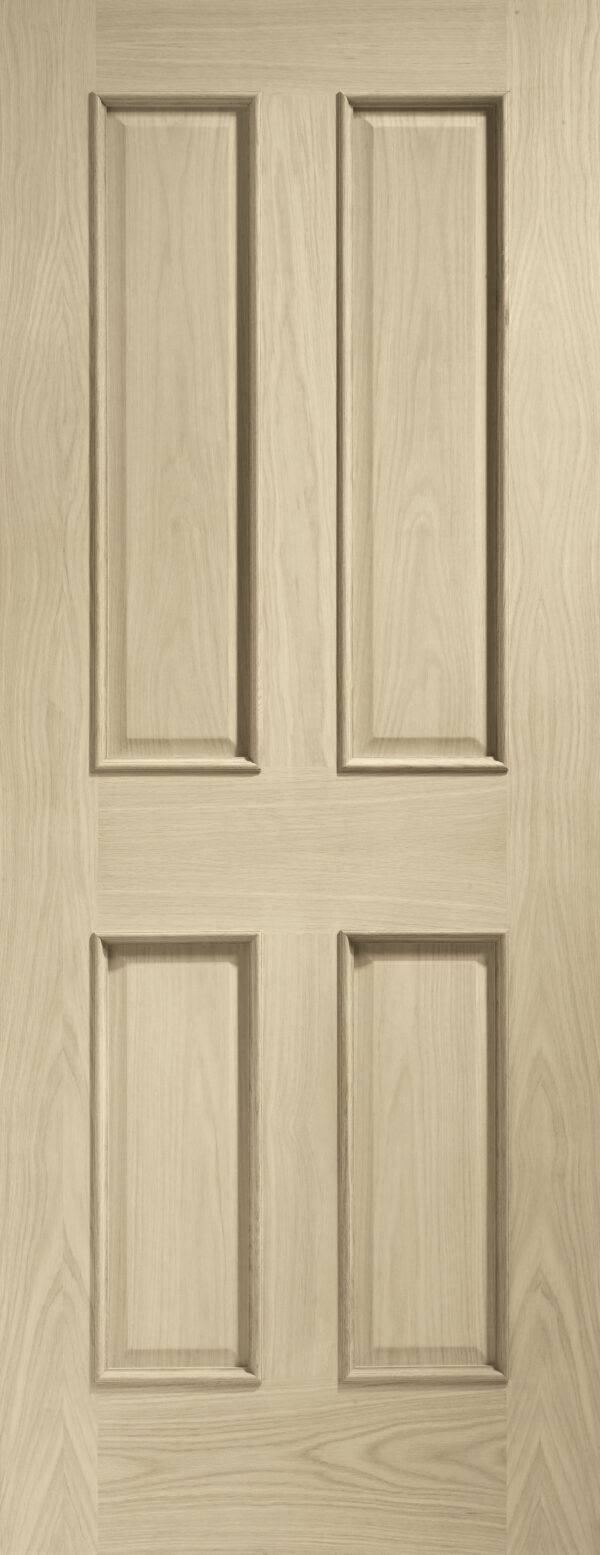 Internal Oak Victorian 4 Panel Fire Door with Raised Mouldings - Image 5