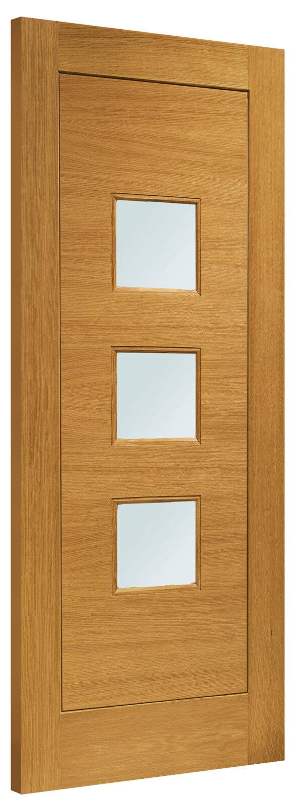 Pre-Finished Ext Oak Double Glazed Turin Door with Obscure Glass - Image 2