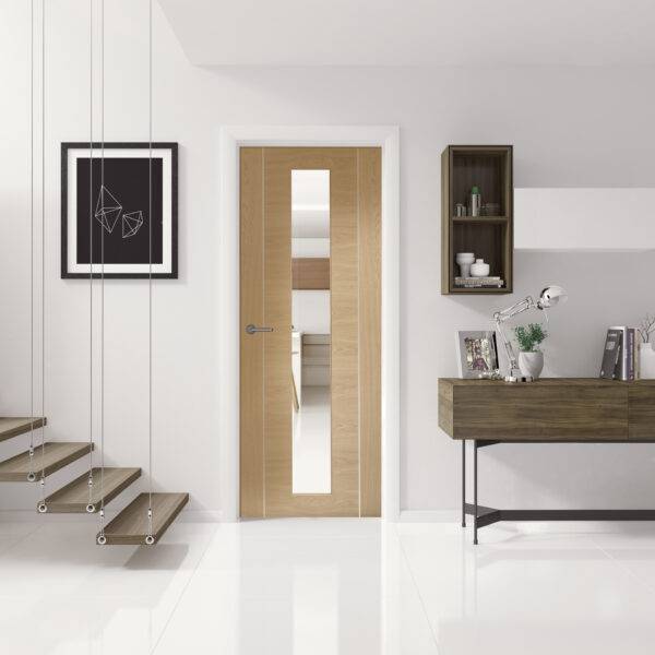 Internal Oak Pre-Finished Forli Door Clear Glass - Image 3
