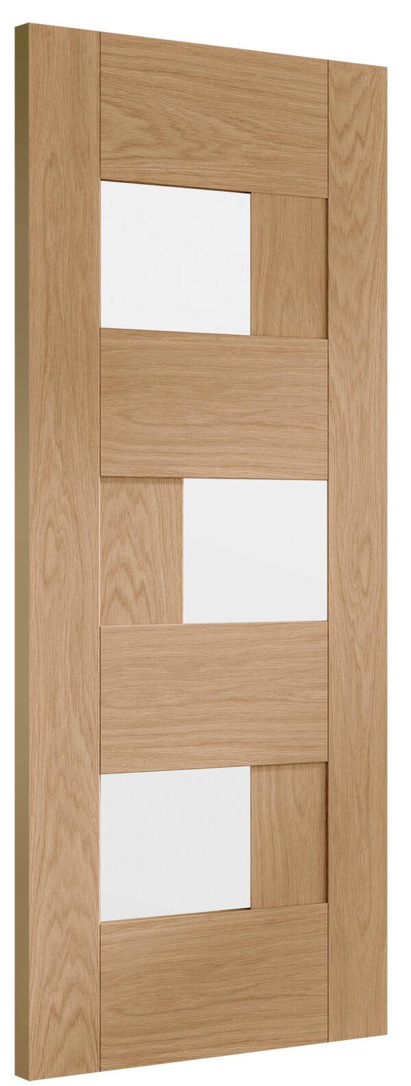 Internal Oak Pre-Finished Perugia Door with Clear Glass - Image 2