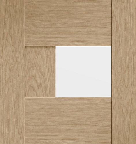 Internal Oak Pre-Finished Perugia Door with Clear Glass