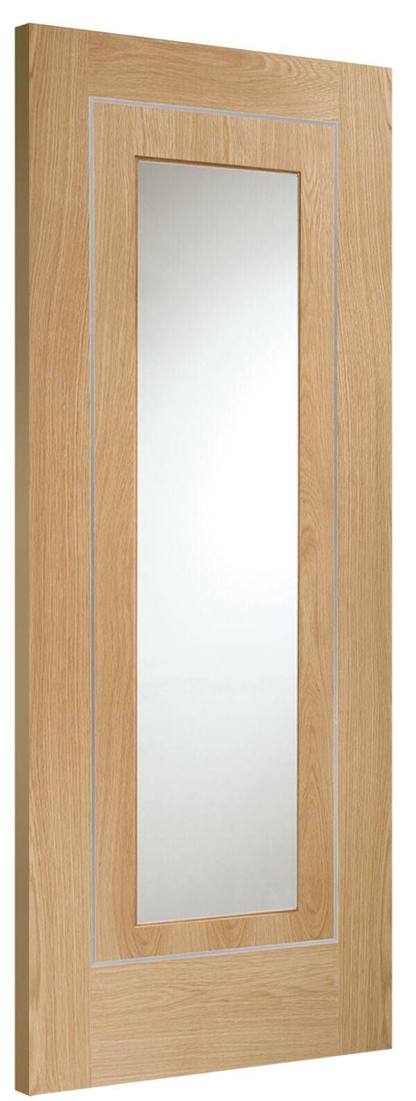 Internal Oak Pre-Finished Varese Door with Clear Glass - Image 2