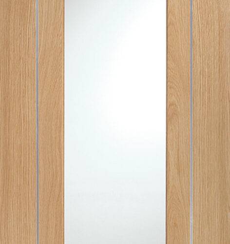 Internal Oak Pre-Finished Varese Door with Clear Glass