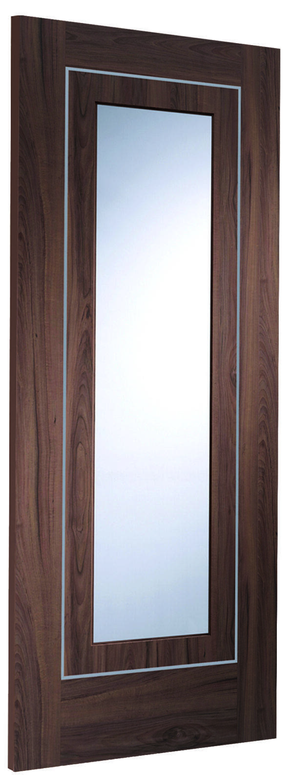 Internal Walnut Pre-Finished Varese Door with Clear Glass - Image 2
