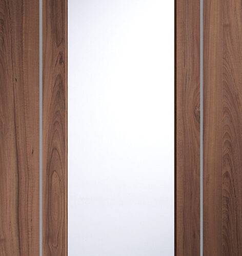 Internal Walnut Pre-Finished Varese Door with Clear Glass