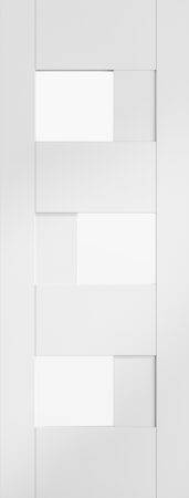 Pre-Finished Internal White Perugia Door with Clear Glass