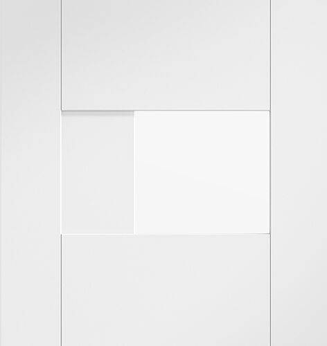 Pre-Finished Internal White Perugia Door with Clear Glass