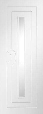 Pre-Finished Internal White Potenza Door with Clear Glass