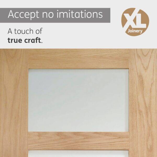 Internal Oak Shaker 4 Panel Door with Clear Glass - Image 4