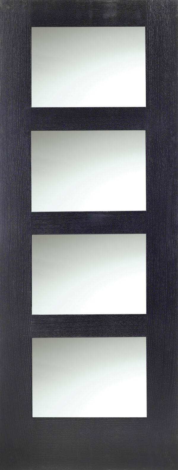 Internal Oak Shaker 4 Panel Door with Clear Glass - Image 17