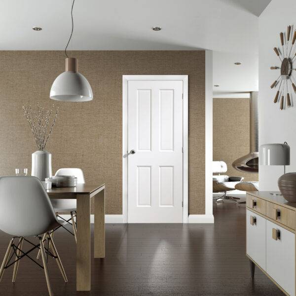 Internal White Moulded Victorian 4 Panel Door - Image 4